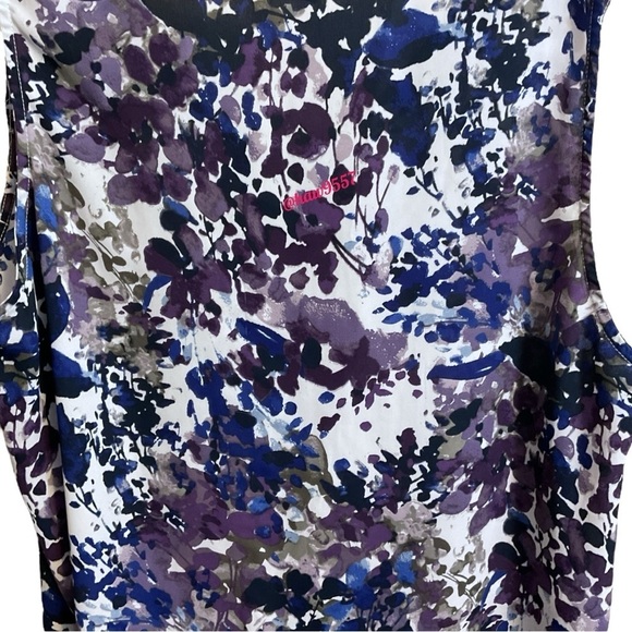 GNW Floral Watercolor Pleated Tank Women's Plus Size 2X Purple Blue Pleated Neck - Picture 5 of 8